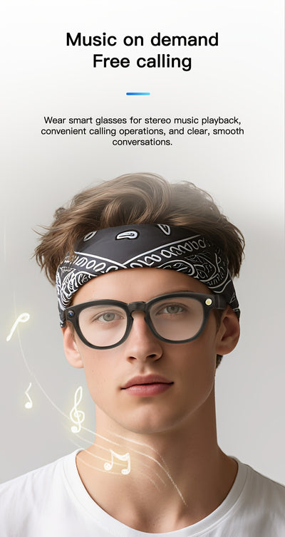 Q8 360° Surround Sound & HD Speakers Glasses with 360° Audio, HD Audio Quality, Dual-Channel Stereo Design, 360° Surround Sound Experience