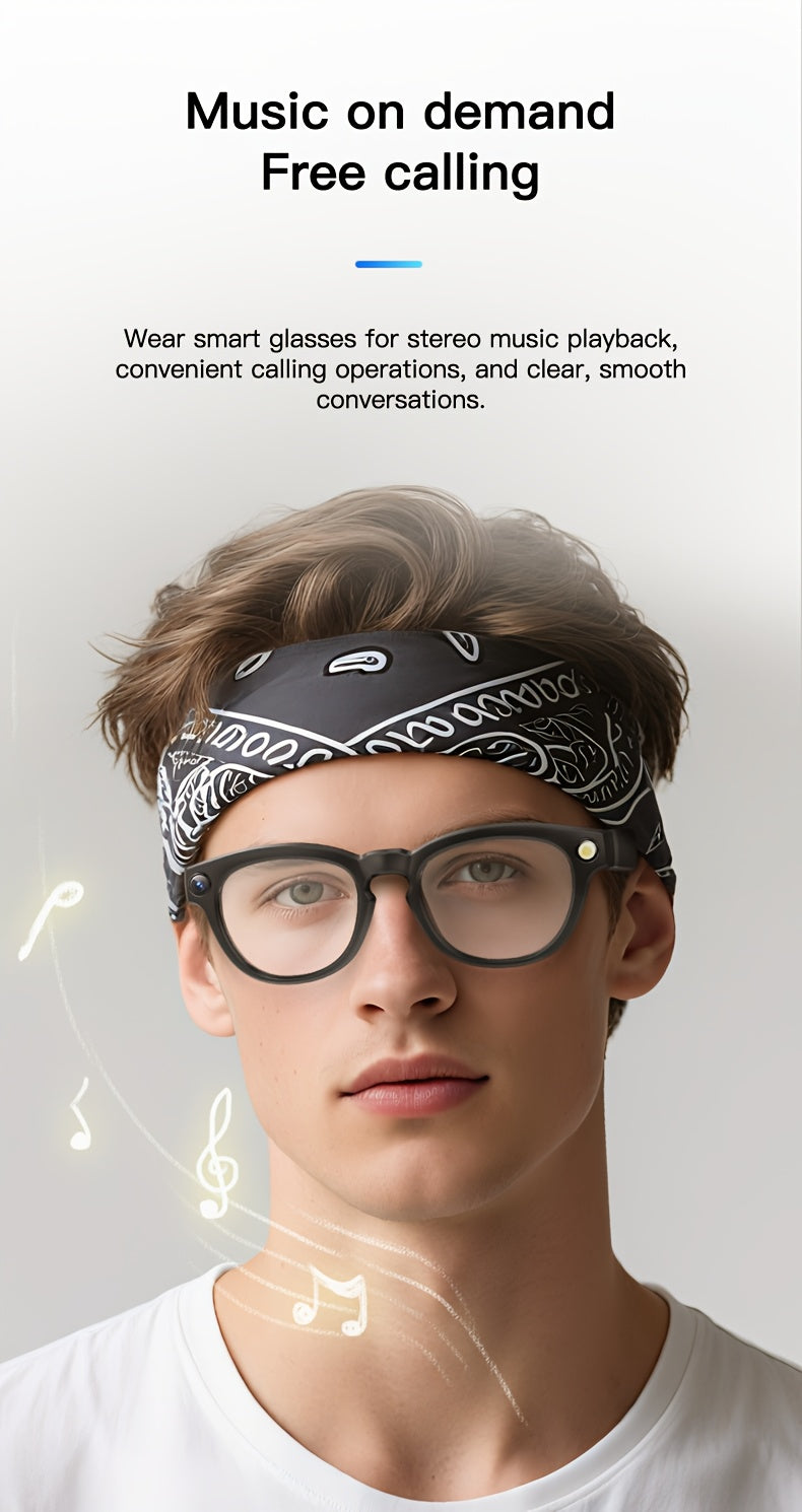 Q8 360° Surround Sound & HD Speakers Glasses with 360° Audio, HD Audio Quality, Dual-Channel Stereo Design, 360° Surround Sound Experience