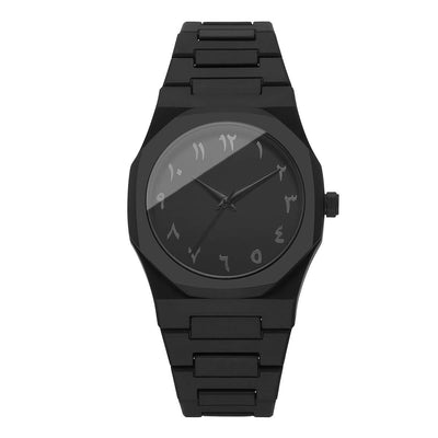 1pc Men'S Fashionable Quartz Watch with Arabic Numerals, Blue Dial & Black Strap - Stylish Minimalist Design, Battery-Powered, Non-Rechargeable, Includes Watch Box (Box Not Included), Everyday Timepiece, Sleek Watch Face, Dur