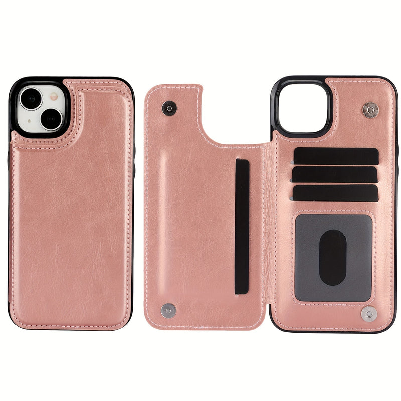 جراب iPhone قابل للطي من الجلد الصناعي عالي الجودة مع فتحات للبطاقات وحامل مقاوم للصدمات متوافق مع موديلات مختلفة بما في ذلك X XR XS Max 11 pro 12 pro 13 pro 14 15 16 SE 6 7 8 plus