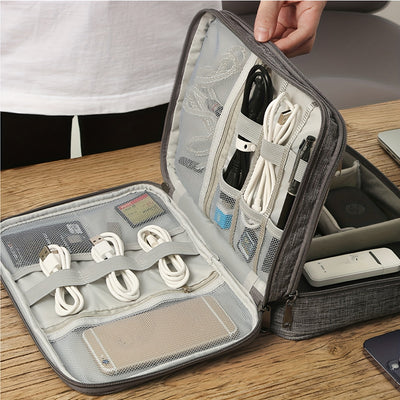 Multi-layer Travel Digital Accessories Storage Bag, Power Bank Earphone Camera Data Cable Storage Box, Multi-functional Divided Mobile Phone Laptop Bag Digital Bag