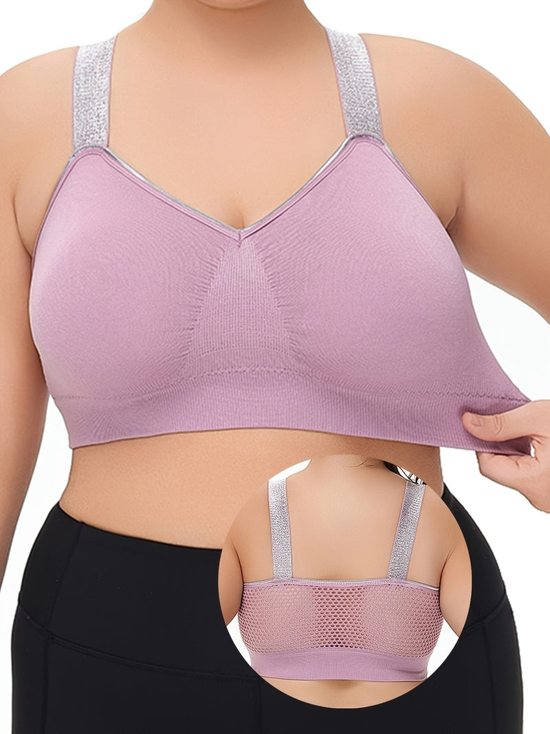 Middle Eastern Summer Thin Silvery Contrast High-End Bra Plus Size Breathable Women&