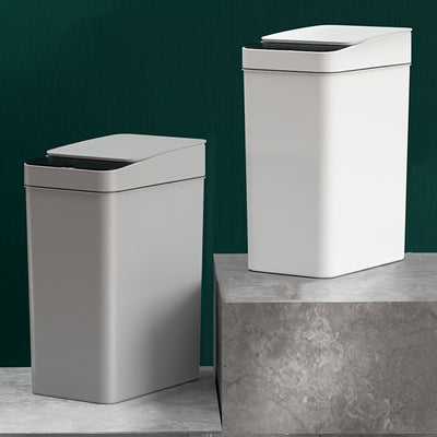 Automatic Trash Can, Smart Toilet Trash Bin, 2pcs/1pc Smart Sensor Trash Can, Black Gray White Household Trash Can, 11L/2.91 Gallon Motion Sensor Trash Bin for Kitchen and Office, Plastic Waste Paper Box with Smart Sensor Sui