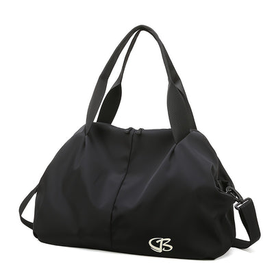 [Pink Gym Bag] Lightweight Pink Nylon Gym Bag for Women | Versatile Wet/Dry Separation, Adjustable Strap, Zip Closure, Portable Travel Bag for Short Trips, Sports Bag