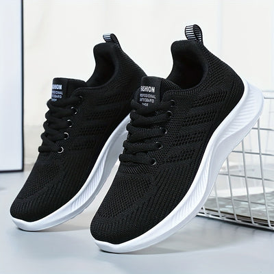 Women's Breathable Mesh Sneakers, Casual Lace Up Outdoor Shoes, Comfortable Low Top Sport Shoes