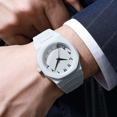 1pc Men'S Fashionable Quartz Watch with Arabic Numerals, Blue Dial & Black Strap - Stylish Minimalist Design, Battery-Powered, Non-Rechargeable, Includes Watch Box (Box Not Included), Everyday Timepiece, Sleek Watch Face, Dur