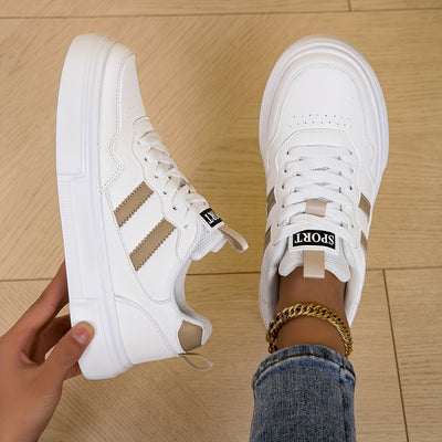 2025 New Casual Sports Shoes, Four-Season Couple Style Women's Flats, Premium Versatile White Sneakers