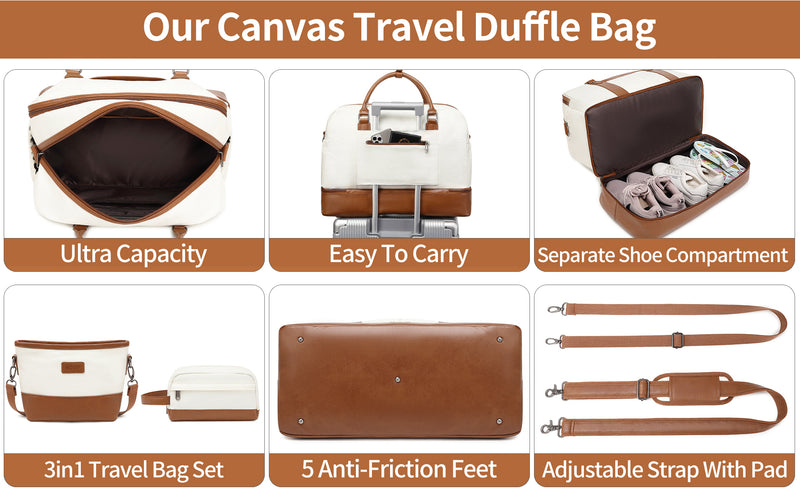 مجموعة حقائب سفر بسيطة ذات سعة كبيرة، حقيبة يد خفيفة الوزن بسحاب، حقيبة محمولة للاستخدام اليومي مع حزام قابل للفصل، حقيبة للجنسين للاستخدام اليومي