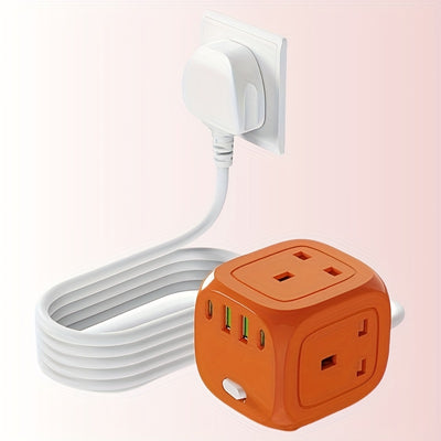 The New Multifunctional Cube-Shaped Socket Is Suitable for Travel, Home, And Office Use.