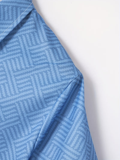 تي شيرت رجالي بأكمام قصيرة + شورت بدلة رياضية كاجوال باللون الأزرق