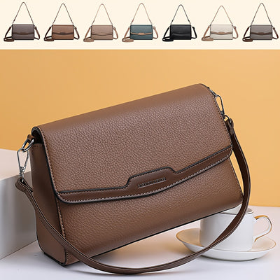 Women'S Crossbody Bag with Adjustable Strap - Purse, Magnetic Closure, Minimalist Everyday Bag for Women, Office, Travel, Parties - Available in Khaki, Light Brown, White, Gray, Purple, Black - Synthetic Faux Leather Handbag,
