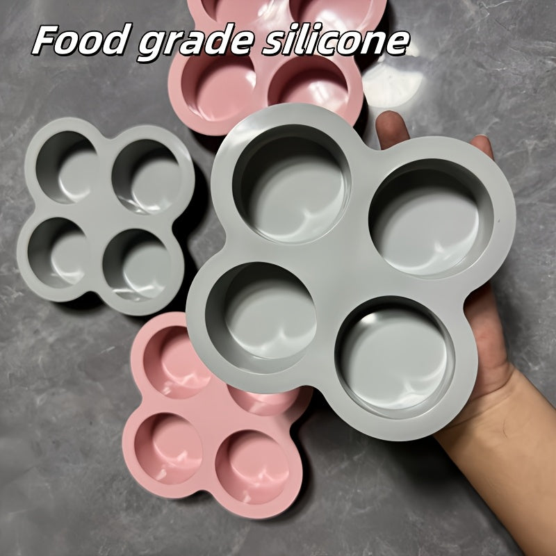 1pc Non-Stick Cake Mold - Oven, Microwave & Dishwasher Safe Bakeware - Pastel Pink/, Heat Resistant up to, Easy Release & Clean, Space-Saving 4-Cavity Design for Home & Professional Kitchens - Ideal for Cakes, Cupcakes, Burge