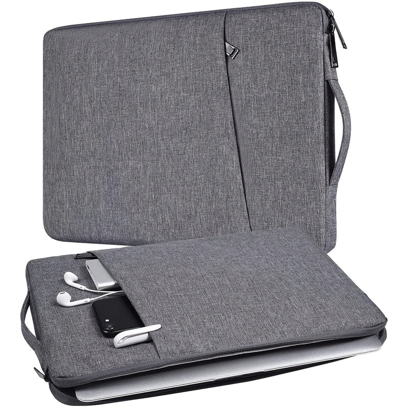 High Quality TSA-Compliant Laptop Sleeve Case with Handle for 33.02-40.64 cm MacBook Pro/Air, Dell XPS, Acer Chromebook, Lenovo & Most Laptops - Durable Nylon Fabric, Ergonomic Design, Deep Gray/Navy/Black, Laptop Bag