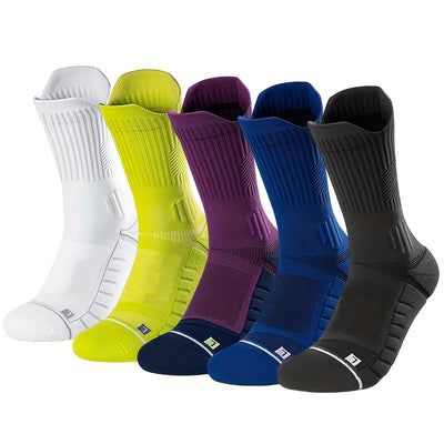3 Pairs of Men'S Plus Size Thick Sports Socks for Autumn And Winter Warmth, Designed to Reduce Pressure, Shock And Prevent Slipping, Suitable for Basketball, Football, Running And Mountain Climbing