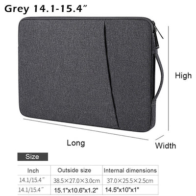 High Quality TSA-Compliant Laptop Sleeve Case with Handle for 33.02-40.64 cm MacBook Pro/Air, Dell XPS, Acer Chromebook, Lenovo & Most Laptops - Durable Nylon Fabric, Ergonomic Design, Deep Gray/Navy/Black, Laptop Bag