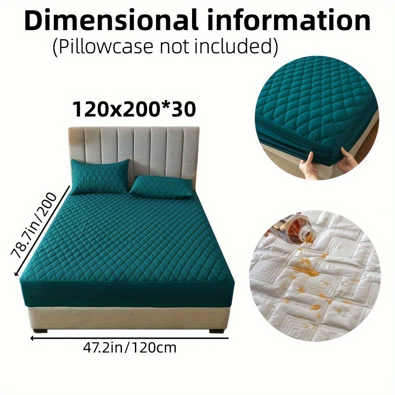 2/3pcs Set of Quilted Waterproof Bed Cover in Multiple Colors, Waterproof Mattress Protector, Bed Cover And Pillowcase Set, Non-Slip Full Coverage Bed Cover.