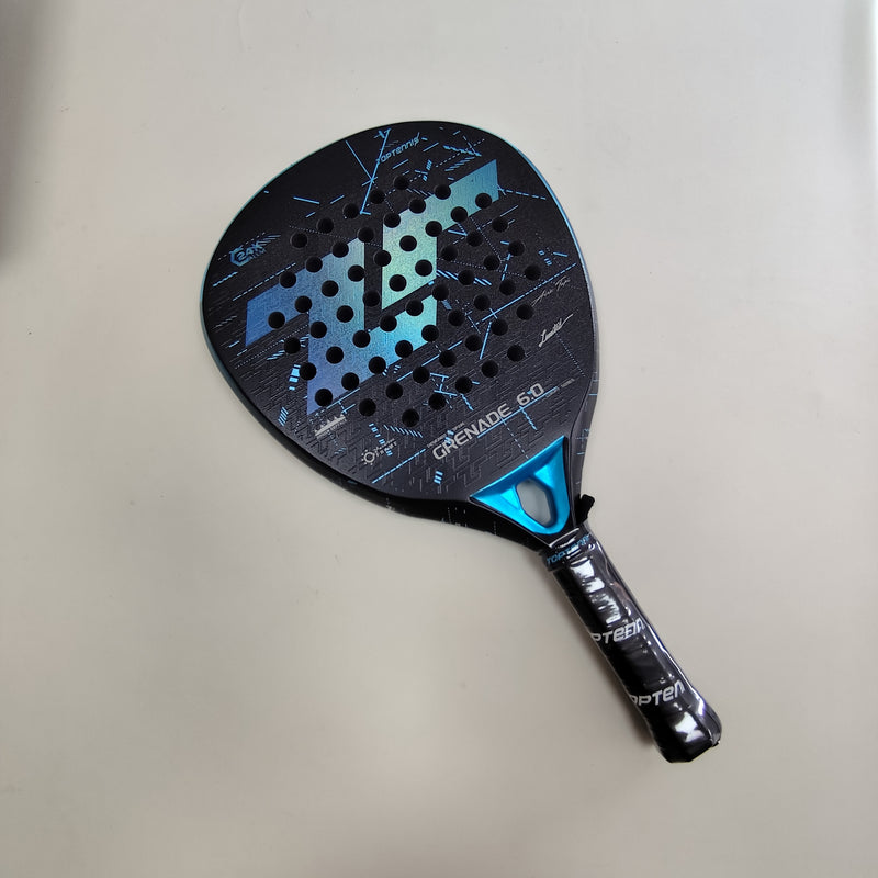 Ultra-Light High-Performance Carbon Fiber Tennis Racket - Blue, Beach & Paddleball Paddle with Ergonomic Handle for Enhanced Control and Power, Beach Paddleball Racket | Sleek Sports Racket | Durable Sports Equipment