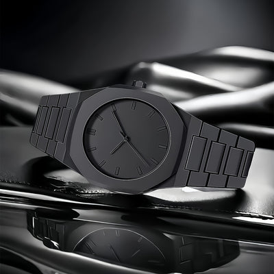 1pc Men'S Quartz Watch - Minimalist Modern Watch with Polygonal Dial, Lightweight Everyday Casual & Formal Watch, Battery-Powered Movement, Compatible with Button Cells (Non-Charged) - Ideal Men'S Gift for Birthdays, Annivers