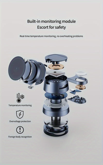 Mushroom lamp 15W Fast charger Magnetic 4-in-1 wireless charger nightstand preferred Fast charge mobile phone/watch/headphones at the same time