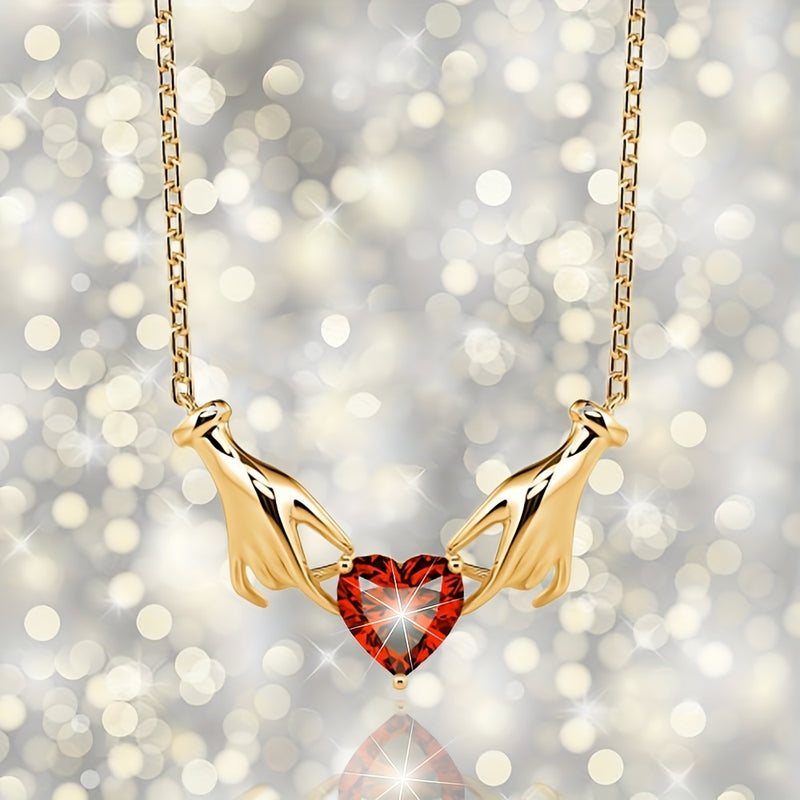 Creative Fashion Elegant Heart Shaped Pendant Necklace Decoration Accessories Girls Festival Birthday Confession Gift