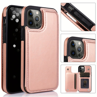 جراب iPhone قابل للطي من الجلد الصناعي عالي الجودة مع فتحات للبطاقات وحامل مقاوم للصدمات متوافق مع موديلات مختلفة بما في ذلك X XR XS Max 11 pro 12 pro 13 pro 14 15 16 SE 6 7 8 plus