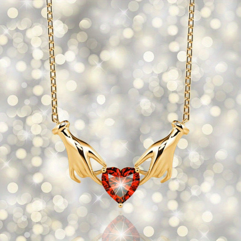 Creative Fashion Elegant Heart Shaped Pendant Necklace Decoration Accessories Girls Festival Birthday Confession Gift