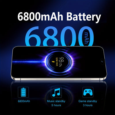 I16 Pro Max 2025 New 6.8" HD Large Display Smartphone, Multi-function Unlocked Phone, 12+512GB, Front And Rear HD Camera, 6800 MAh Large Capacity Battery, With Data Cable, Suitable For Birthday Gifts