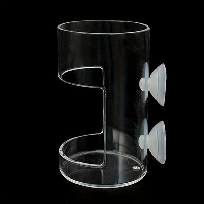 1pc Non-Slip Aquarium Fish Feeder Ring - Transparent Acrylic Floating Food Dispenser with Beads for Controlled Fish Feeding, Essential Tank Accessory for Healthy Aquatic Environment