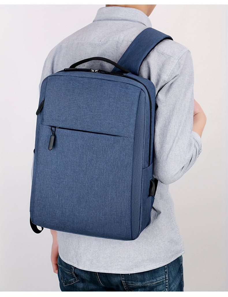 1pc Lightweight Laptop Bag - Durable Fabric Business Backpack with Adjustable Shoulder Straps, Multiple Compartments & Zipper Closure for School, Travel, Work - Grey, Backpack for Travel, Casual Style, Sturdy Construction