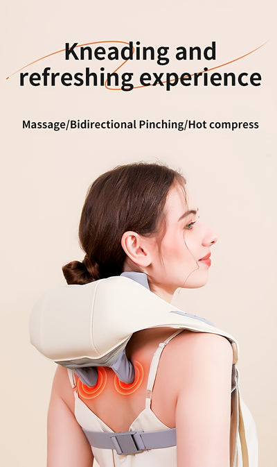USB Rechargeable Neck Massager, Lumbar And Shoulder Massager, Automatic Cervical Kneader, Trapezius Muscle Massager.