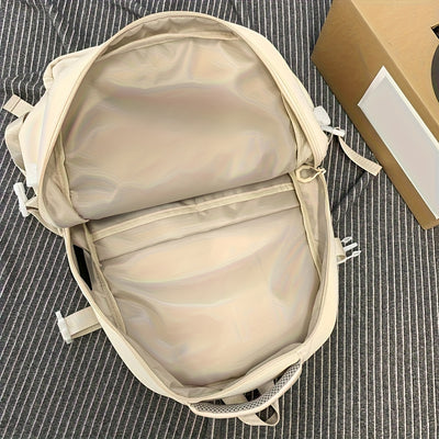 HUOHUO Large Capacity Backpack for Students - Durable Fabric, Multiple Compartments, Adjustable Straps, Ideal for School, College, and Travel, Casual Style, Zipper Closure, Casual Daypack|Casual Style Backpack|Durable Fabric