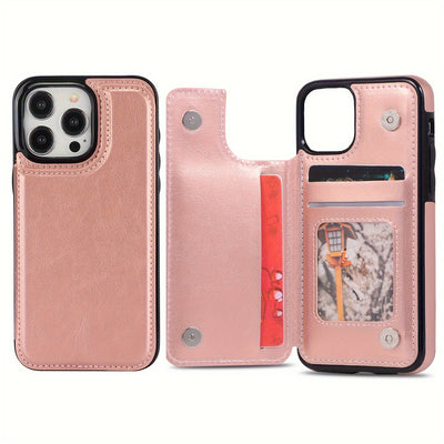 جراب iPhone قابل للطي من الجلد الصناعي عالي الجودة مع فتحات للبطاقات وحامل مقاوم للصدمات متوافق مع موديلات مختلفة بما في ذلك X XR XS Max 11 pro 12 pro 13 pro 14 15 16 SE 6 7 8 plus