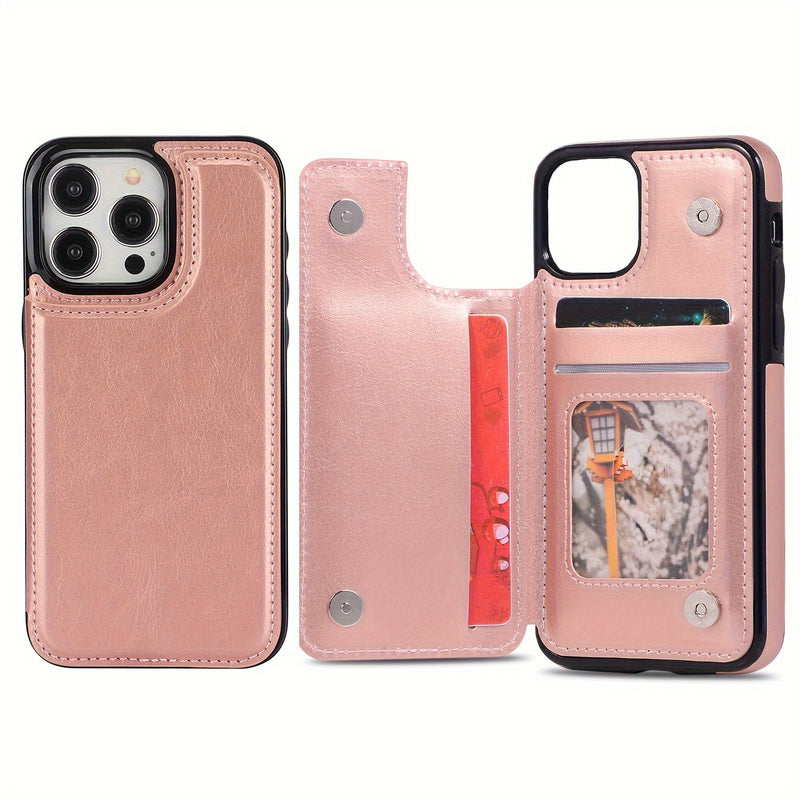 جراب iPhone قابل للطي من الجلد الصناعي عالي الجودة مع فتحات للبطاقات وحامل مقاوم للصدمات متوافق مع موديلات مختلفة بما في ذلك X XR XS Max 11 pro 12 pro 13 pro 14 15 16 SE 6 7 8 plus