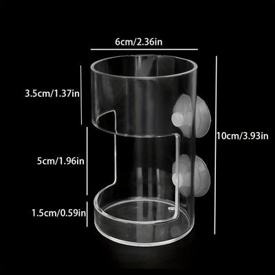 1pc Non-Slip Aquarium Fish Feeder Ring - Transparent Acrylic Floating Food Dispenser with Beads for Controlled Fish Feeding, Essential Tank Accessory for Healthy Aquatic Environment