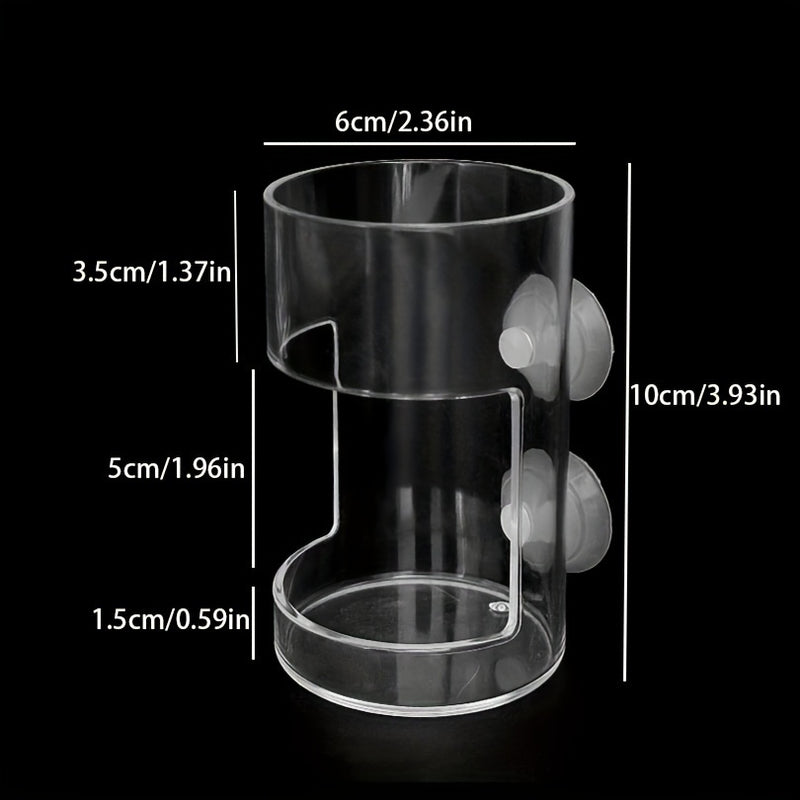 1pc Non-Slip Aquarium Fish Feeder Ring - Transparent Acrylic Floating Food Dispenser with Beads for Controlled Fish Feeding, Essential Tank Accessory for Healthy Aquatic Environment
