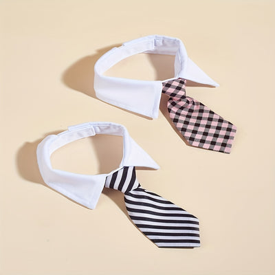 Stylish Adjustable Stripe Tie Pet Costume Necktie Collar for Dogs and Cats - Perfect Accessory for Fashionable Pets