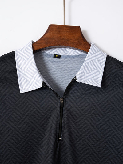 تي شيرت رجالي بأكمام قصيرة + شورت بدلة رياضية كاجوال باللون الأزرق