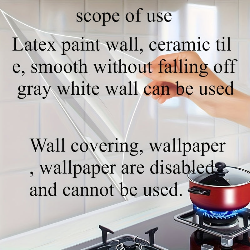 2m Long Invisible Kitchen Oil-Proof Film - High-Temperature Resistant, Static Cling Plastic Protector, Clear Grease & Dirt Barrier for Stove and Countertops, Stove Top Protectors