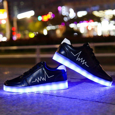 Women's Colorful Luminous Sneakers, Lace Up Low-top Lightweight Outdoor Shoes, Casual Sporty Footwear