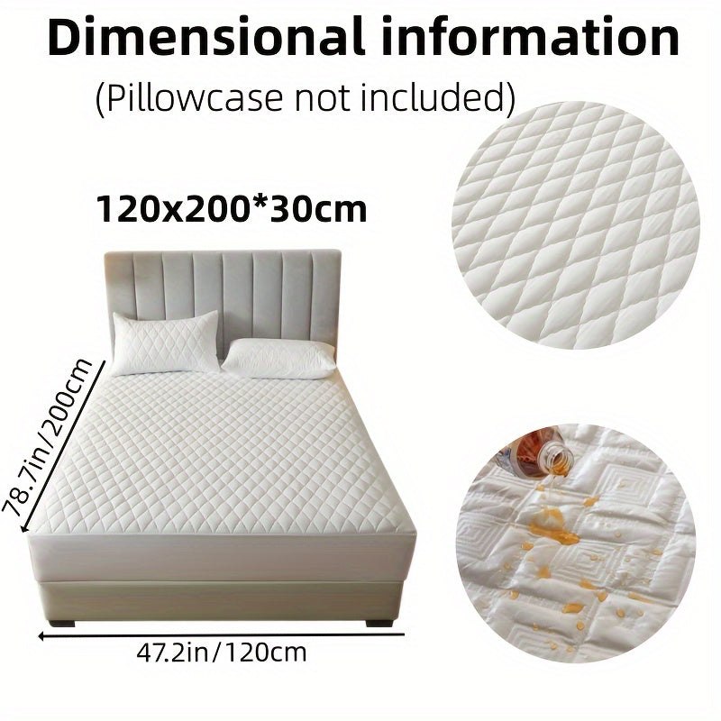 2/3pcs Set of Quilted Waterproof Bed Cover in Multiple Colors, Waterproof Mattress Protector, Bed Cover And Pillowcase Set, Non-Slip Full Coverage Bed Cover.