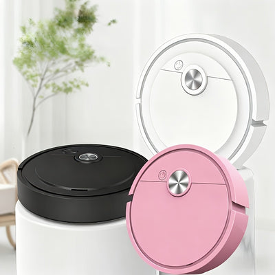 Ultra-Thin Smart Mini Robot Vacuum Cleaner - Battery-Powered, Compact Design for Hard-to-Reach Areas, Black, Efficient Filtration, Robot Floor Cleaning, Best Holiday Gift (Batteries Not Included)