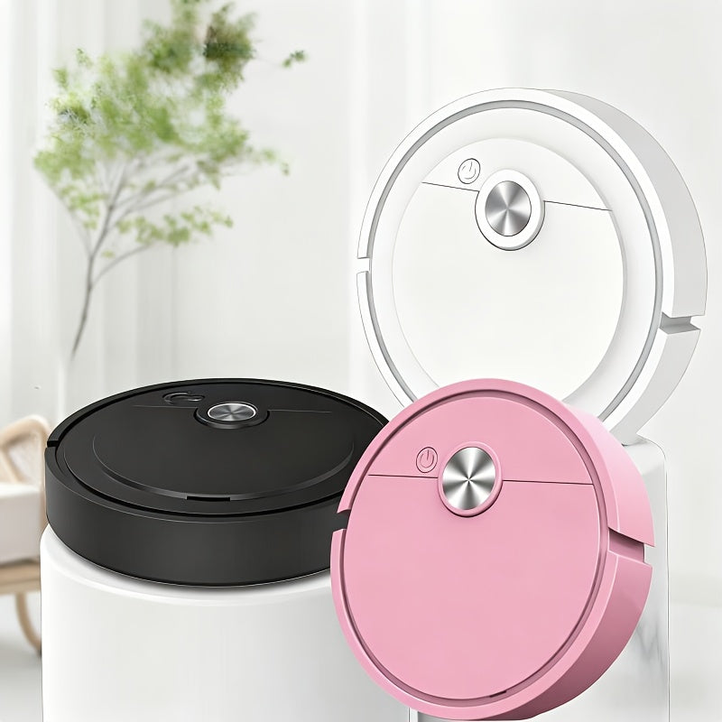 Ultra-Thin Smart Mini Robot Vacuum Cleaner - Battery-Powered, Compact Design for Hard-to-Reach Areas, Black, Efficient Filtration, Robot Floor Cleaning, Best Holiday Gift (Batteries Not Included)