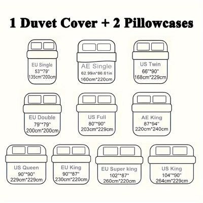 طقم غطاء لحاف فاخر من 3 قطع - غطاء سرير ناعم ومريح لجميع المواسم مصنوع من البوليستر بسحاب لغرفة النوم وغرفة الضيوف والمبيت