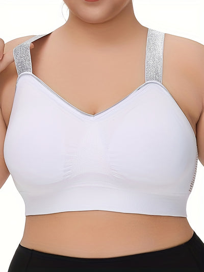 Middle Eastern Summer Thin Silvery Contrast High-End Bra Plus Size Breathable Women's Underwear Gathered Sports Lingerie with Extra Large Cups