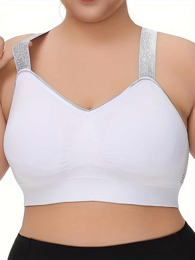 Middle Eastern Summer Thin Silvery Contrast High-End Bra Plus Size Breathable Women&