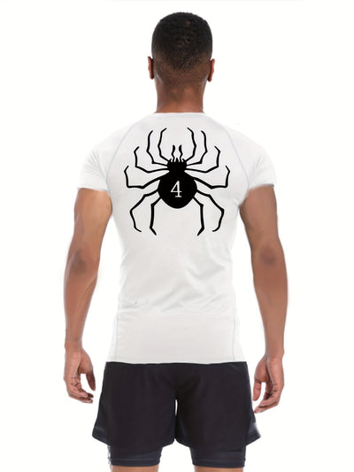 Spider Pattern Compression Shirts Men's Short Sleeve Athletic Undershirt Gear T-shirt For Sports Workout (Pants Not Included)