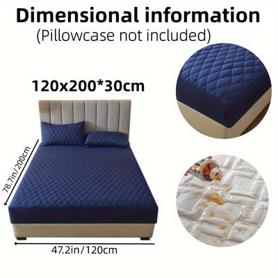 2/3pcs Set of Quilted Waterproof Bed Cover in Multiple Colors, Waterproof Mattress Protector, Bed Cover And Pillowcase Set, Non-Slip Full Coverage Bed Cover.