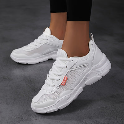 Women's Breathable Mesh Sneakers, Casual Lace Up Outdoor Shoes, Comfortable Low Top Sport Shoes