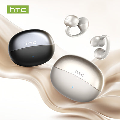 HTC NE56 Wireless Earbuds with 6.0 Low-Latency HD Voice, Compatible with iOS & Android, Portable & Comfortable Design, Built-in Microphone, Noise Cancellation, USB Rechargeable