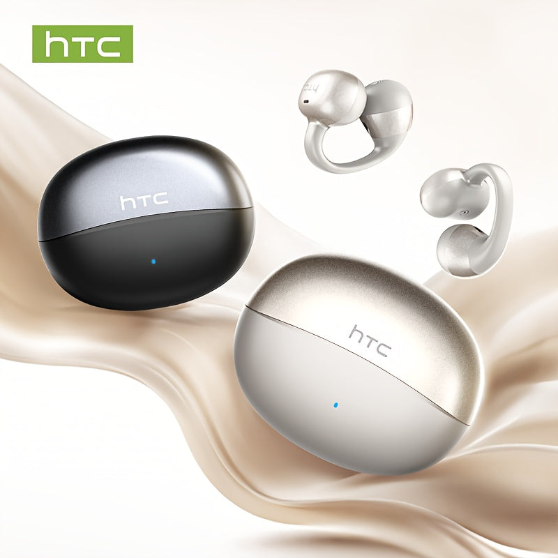 HTC NE56 Wireless Earbuds with 6.0 Low-Latency HD Voice, Compatible with iOS & Android, Portable & Comfortable Design, Built-in Microphone, Noise Cancellation, USB Rechargeable